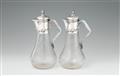 A pair of silver-mounted Jugendstil glass caraffes - image-1