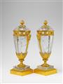 A rare pair of rock crystal potpourri vases in the manner of Pierre Gouthière - image-5