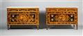 Two Neoclassical marquetry chests of drawers - image-1