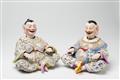 A pair of Meissen porcelain nodding pagodes - image-1