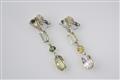 A pair of 18k gold and beryl pendant earrings - image-1