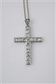 A platinum and diamond cross pendant - image-1