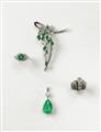 An 18k white gold and emerald pendant - image-2