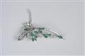 A platinum, emerald, and diamond brooch - image-2