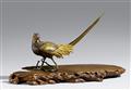 A bronze figure of a golden pheasant. Late 19th century - image-1
