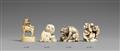 Drei Netsuke. Elfenbein. 19. Jh. - image-1