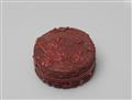 A small round red carved lacquer box. Ming dynasty - image-2
