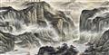 Xu Dahuzi . 20th century - A gorge with waterfall. Ink and colour on paper. Inscription, signed Xu shi Dahu and sealed Xu and Dahuzi. 20th century. - image-3