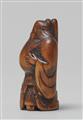 A boxwood netsuke of Kan’u. Early 19th century - image-4