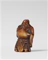 A boxwood netsuke of Kan’u. Early 19th century - image-1