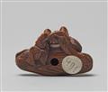 A fine wood netsuke of Ono no Komachi. Mid-19th century - image-2