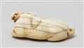 A large ivory netsuke of a recumbent ox and calf. Late 18th/early 19th century - image-3