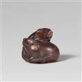 A fine boxwood Nagoya school netsuke of two rats. Mid-19th century - image-1