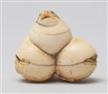 A rare and interesting ivory netsuke of two blowfish and two eggplants. Mid-19th century - image-6