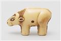 An Osaka school ivory netsuke of a toy figurine of an ox. Mid-19th century - image-5