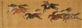 After Zhao Mengfu . 19th/20th century - One Hundred Horses. Horizontal scroll. Ink and colour on silk. Inscribed Zi'ang and sealed Zhao shi Zi Ang and Zhao Mengfu yin and other seals. Four colophons. - image-5