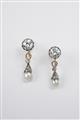 A pair of Belle Epoque diamond and natural pearl earrings - image-1