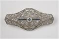 An Art Deco 14k gold and diamond brooch - image-1