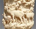 A magnificent carved ivory tankard with deer in the forest - image-3