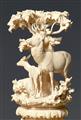 A magnificent carved ivory tankard with deer in the forest - image-4