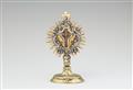 A small parcel gilt silver monstrance with a fragment of the true cross - image-1