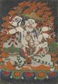 A Sinotibetan black-ground thangka of Pehar. 19th century - image-1