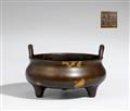 A gold-splash bronze incense burner. 16th/17th century - image-1