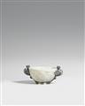 A deep white bowl with kinrande decoration and silver-mount. Jiajing period (1522-1566), around 1560 - image-1