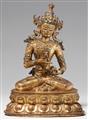 A magnificent Tibetan gilt bronze figure of Vajrasattva. 17th century - image-1