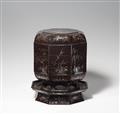 A brown lacquer tiered box and stand. Ryûkyû. 19th century - image-1