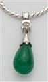 An 18k white gold and emerald necklace - image-2