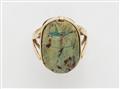 A 14k gold ring with an ancient scarab amulet - image-1