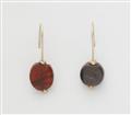 A pair of 14k gold pendant earrings with ancient intaglios - image-1