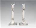 A pair of Augsburg silver candlesticks - image-1