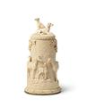 A small ivory tankard with horses and dogs - image-1