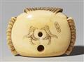 An ivory netsuke of a fukura suzume. Late 18th/19th century - image-3