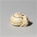 An ivory netsuke of a snail. Early 20th century - image-1