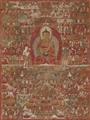 A Tibetan thangka of Amitabha in Sukhavati. 15th century or later - image-1