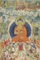 An excellent and large Tibetan thangka of a preaching Buddha. 18th century - image-3