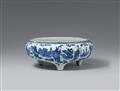 A blue and white Eight Immortal tripod censer. 17th century - image-2