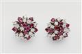 A pair of 18k white gold and ruby earrings - image-1