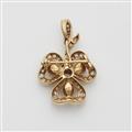 An 18k gold, diamond and pearl pendant brooch - image-2