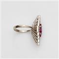 An 18k white gold and diamond marquise ring with a Burmese ruby - image-2