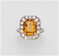 An Art Deco diamond and citrine ring - image-1