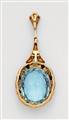 An Art Deco diamond and aquamarine pendant - image-2