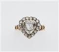 A 14k gold and rose-cut diamond George III heart ring - image-4