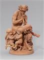 A terracotta group with a faun playing the flute - image-1