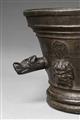 An unusual mortar with dog's head handles - image-2
