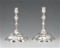 A pair of Augsburg silver candlesticks - image-1