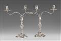 A pair of George II silver candelabra - image-1